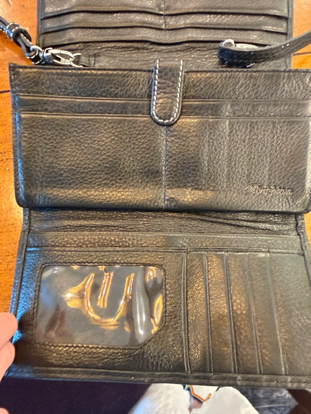 NWOT Brighton Black Leather Wallet Crossbody Organizer Buckle Silver Accent - Picture 12 of 14